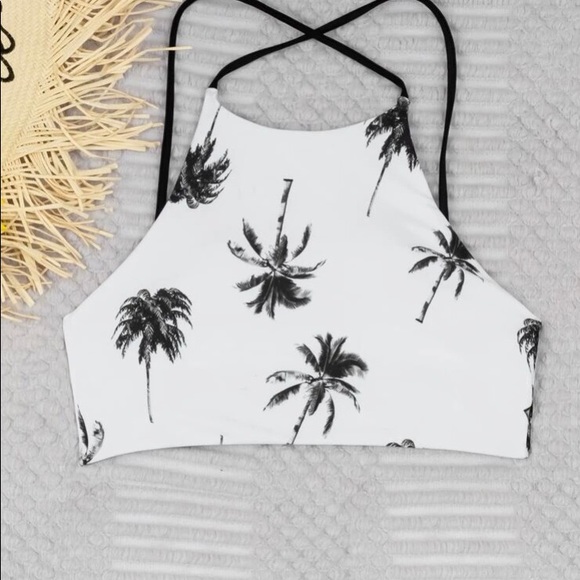 New Palm Tree crisscross bikini top - Picture 3 of 6